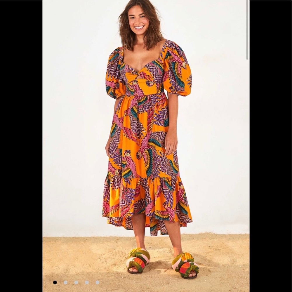 FARM RIO NWT BEADED MACAWS MIDI DRESS 🖤